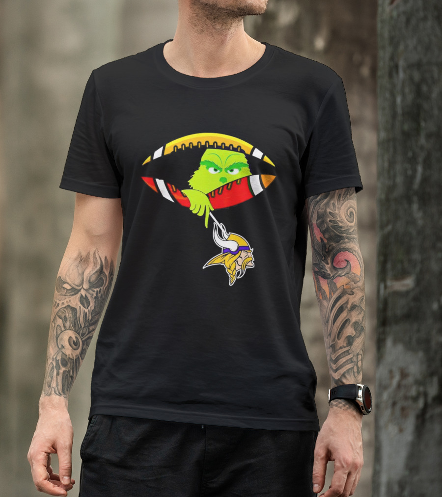 Grinch Stealing Minnesota Vikings Football T-Shirt