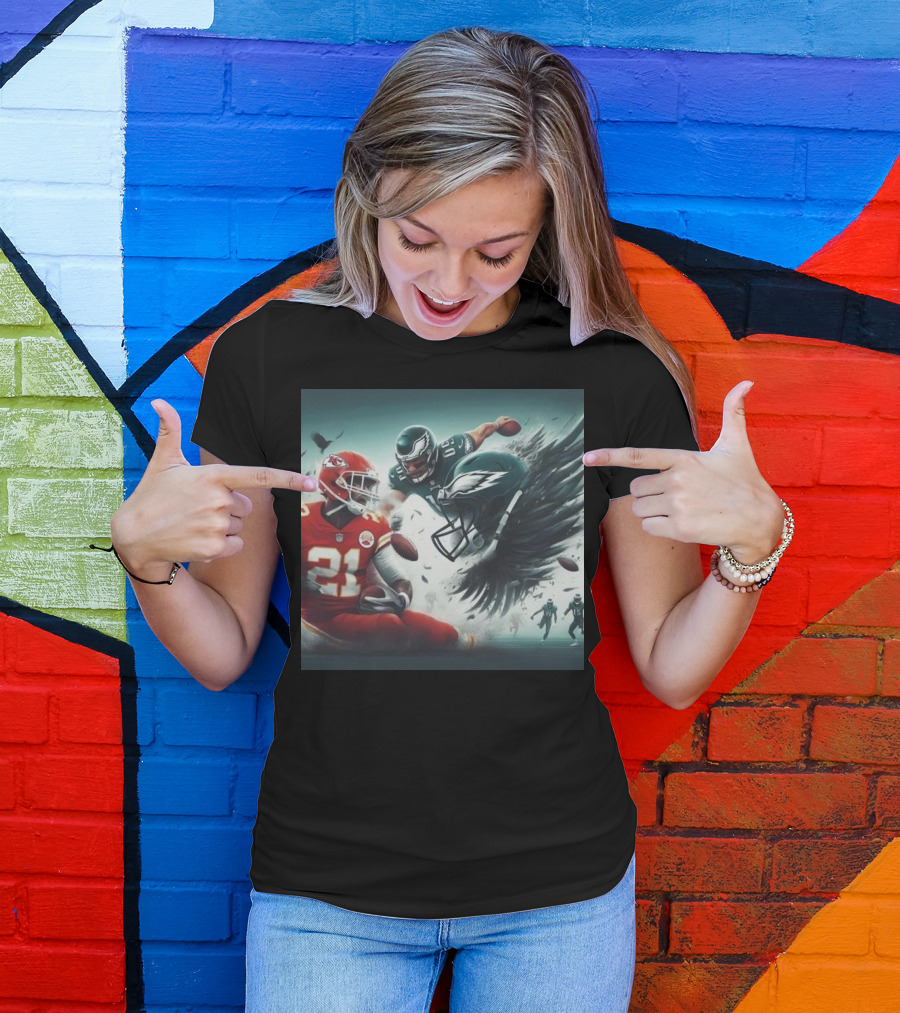 Mike Edwards Kansas City Chiefs Defensive Action Against Philadelphia Eagles Showdown T-Shirt