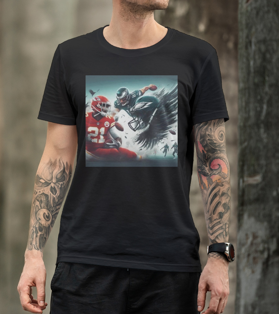 Mike Edwards Kansas City Chiefs Defensive Action Against Philadelphia Eagles Showdown T-Shirt