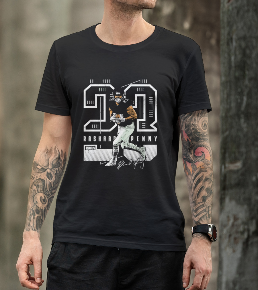 Rashaad Penny 23 NFLPA Philadelphia Football Signature T-Shirt