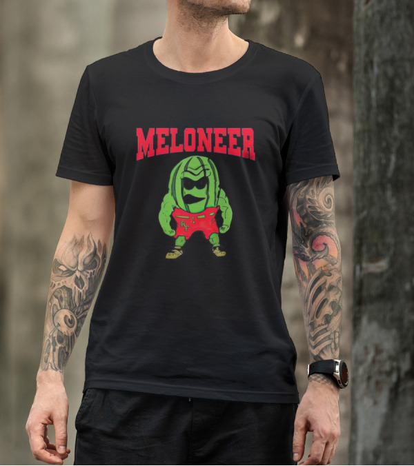Rocky Ford Meloneer RF Green Character In Red Shorts T-Shirt