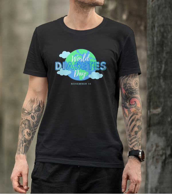 World Diabetes Day November 14 Earth And Clouds T-Shirt