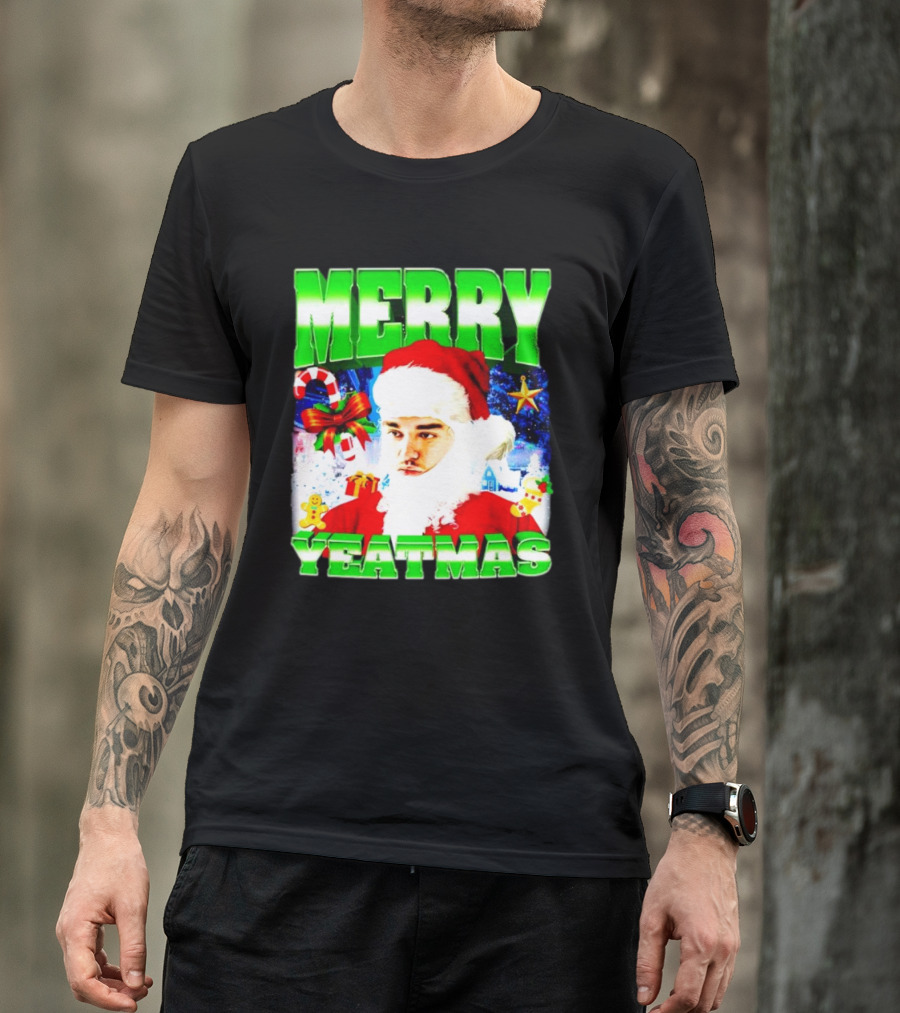 Merry Yeatmas Yeat Rapper Christmas Santa Claus Holiday T-Shirt