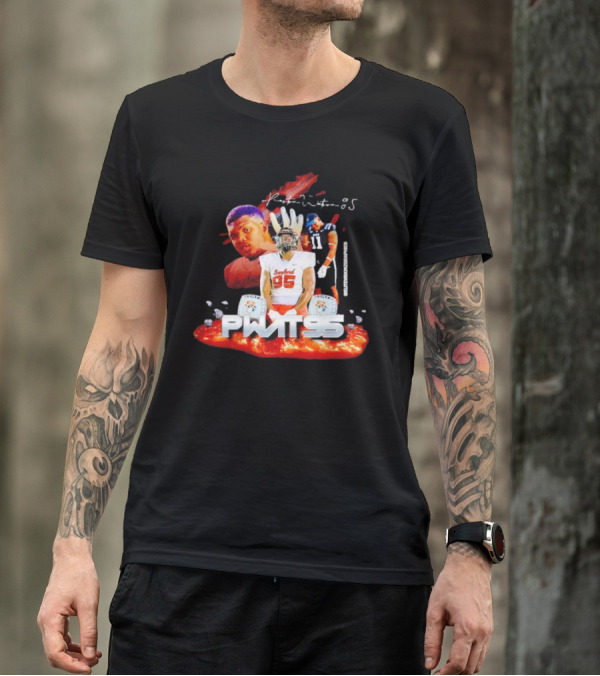 Preston Watson Pwat 95 Football Collage Player 95 Gridiron Dreams T-Shirt