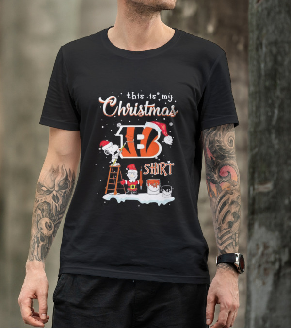 This Is My Christmas Snoopy And Charlie Brown Cincinnati Bengals T-Shirt