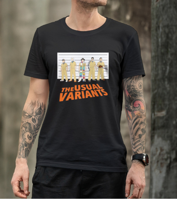 The Usual Variants Parody Featuring Sci-Fi Time Travel Characters In Lineup T-Shirt