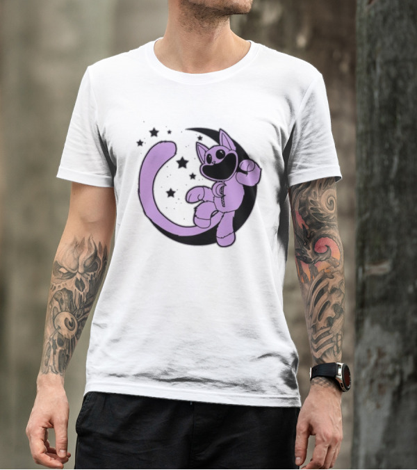 CatNap Astronaut Cat In Space With Crescent Moon And Stars T-Shirt