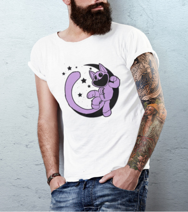 CatNap Astronaut Cat In Space With Crescent Moon And Stars T-Shirt