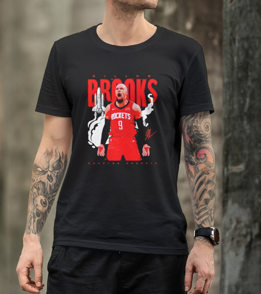 Dillon Brooks Rockets 9 Signature Houston Space T-Shirt