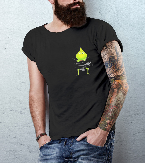 Grinch Peeking From Pocket T-Shirt