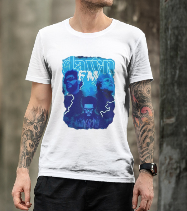 Dawn FM Vintage The Weeknd Blue Trio Image T-Shirt