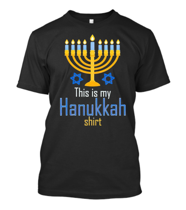 This Is My Hanukkah Shirt Menorah And Stars T-Shirt