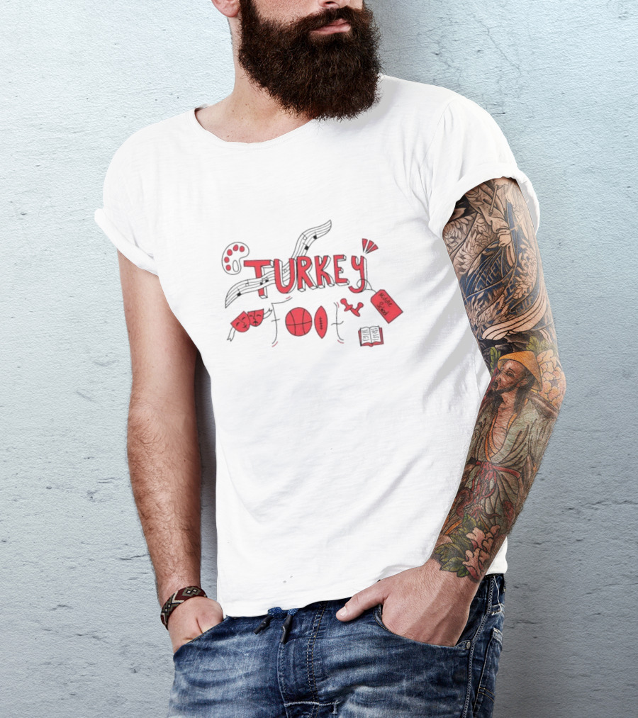 Turkey Foot Middle School Grade 6 Musical Sports And Academic Symbols T-Shirt