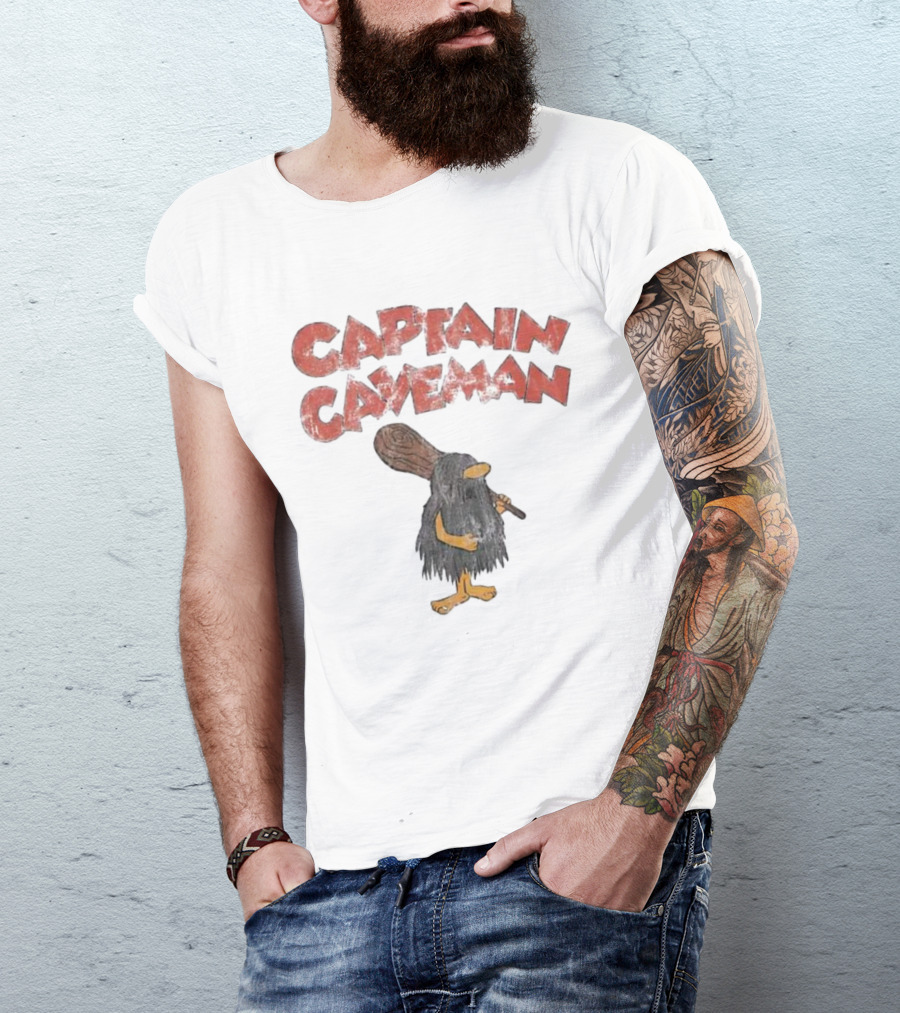 Captain Caveman Vintage Retro Cartoon Character T-Shirt