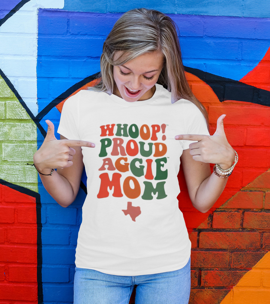 Whoop Proud Aggie Mom Texas Map T-Shirt