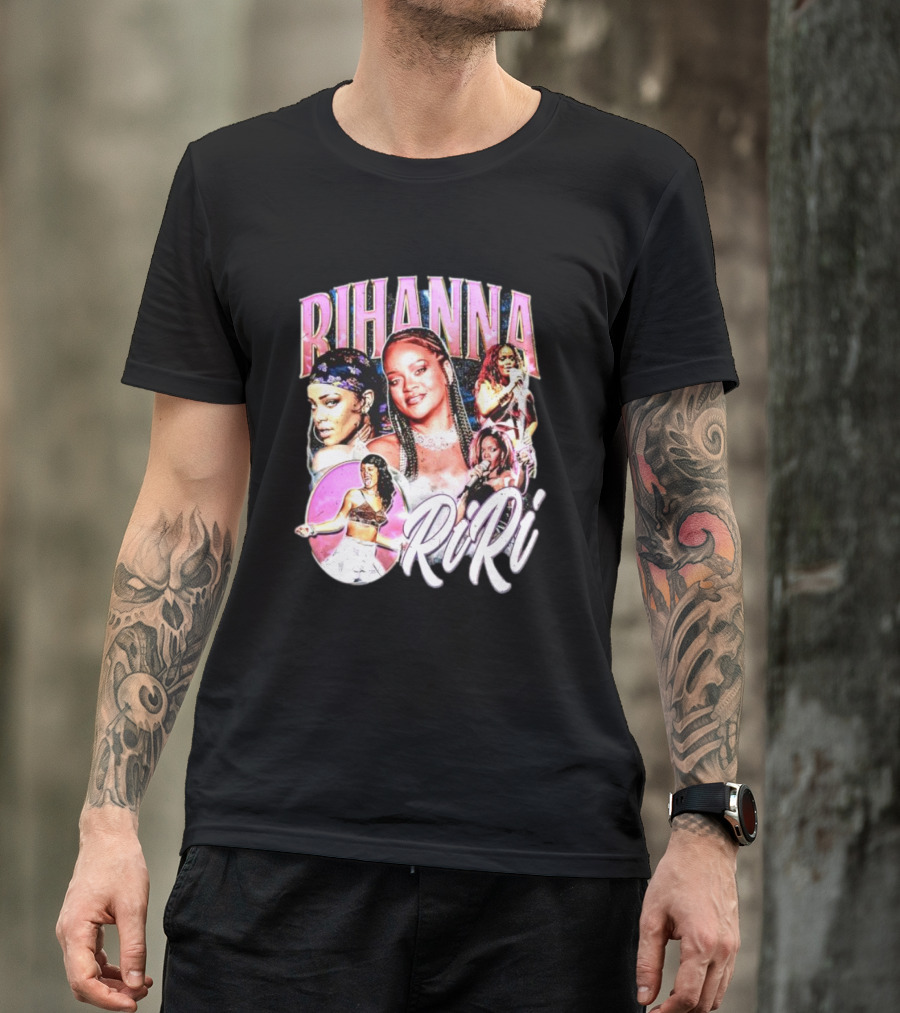 Rihanna RiRi Collage Retro Music Icons T-Shirt