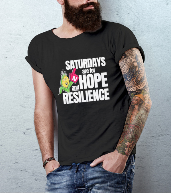 Saturdays Are For Hope And Resilience Corn Mascot And Foam Finger T-Shirt