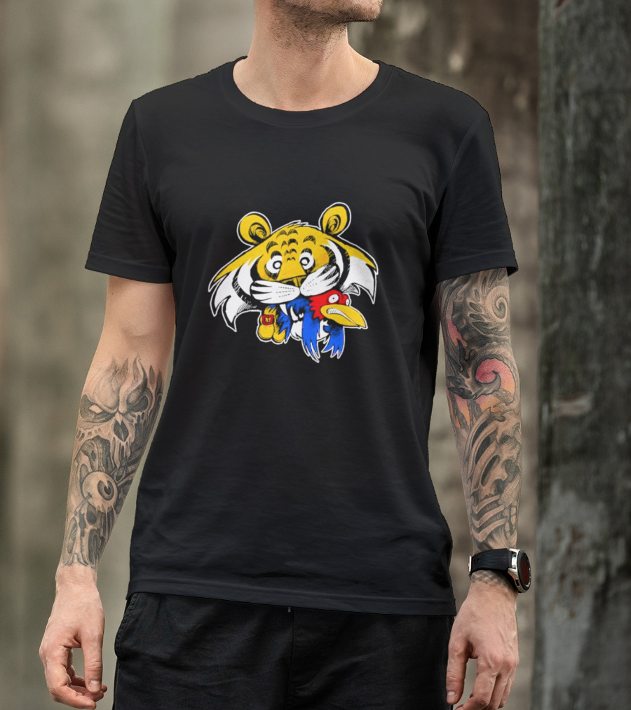 Scott Schmidt Tiger Snack Cartoon Tiger Eating Cereal Box T-Shirt