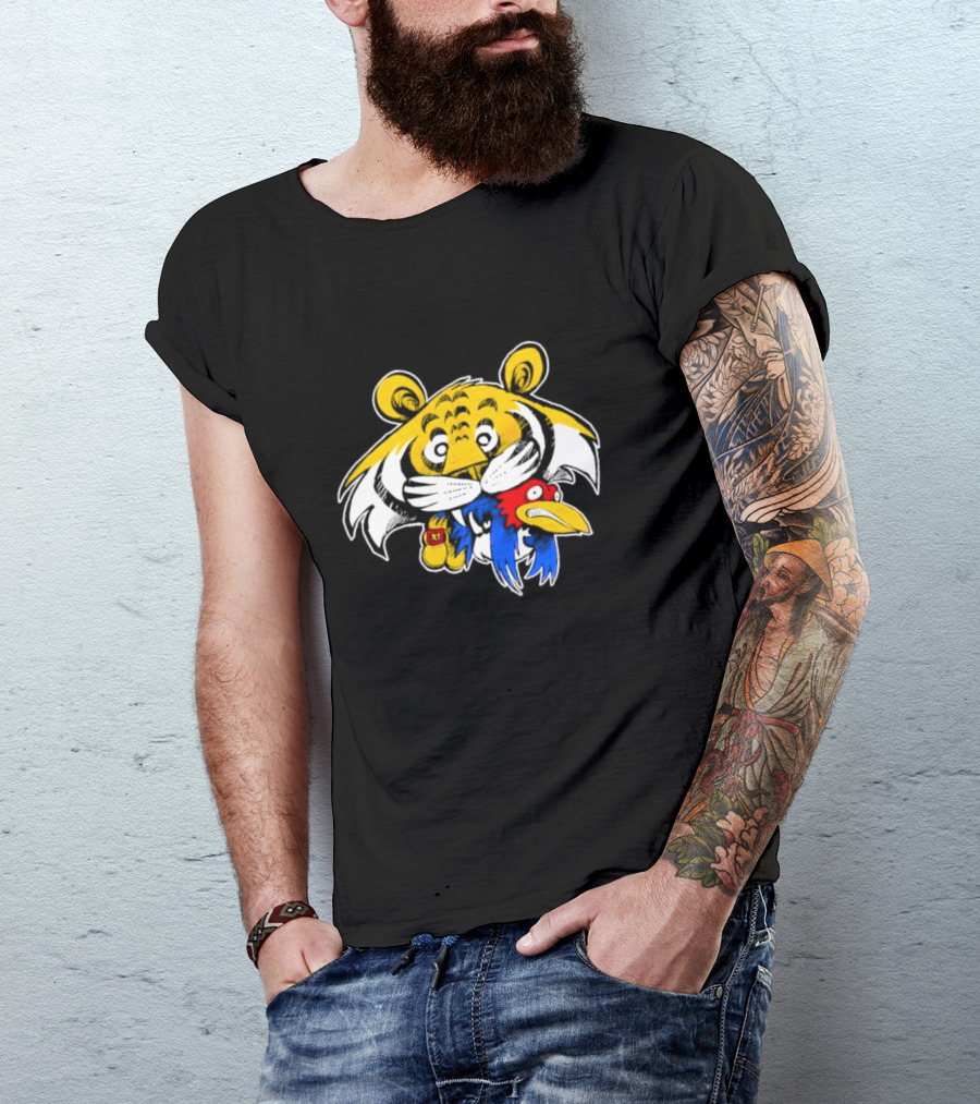 Scott Schmidt Tiger Snack Cartoon Tiger Eating Cereal Box T-Shirt