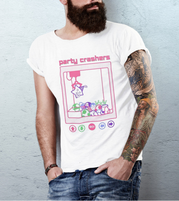 Party Crashers Crane Game Retro Neon T-Shirt