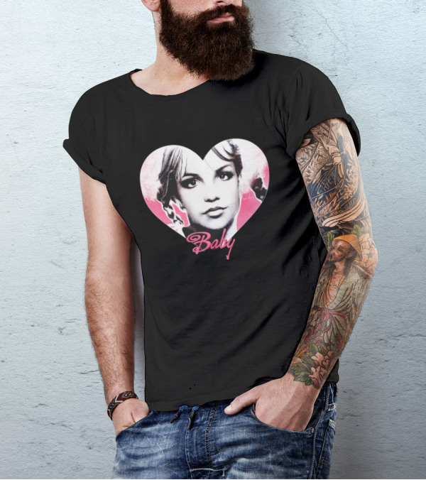 Britney Spears Baby Heart Portrait Pink Aesthetic T-Shirt