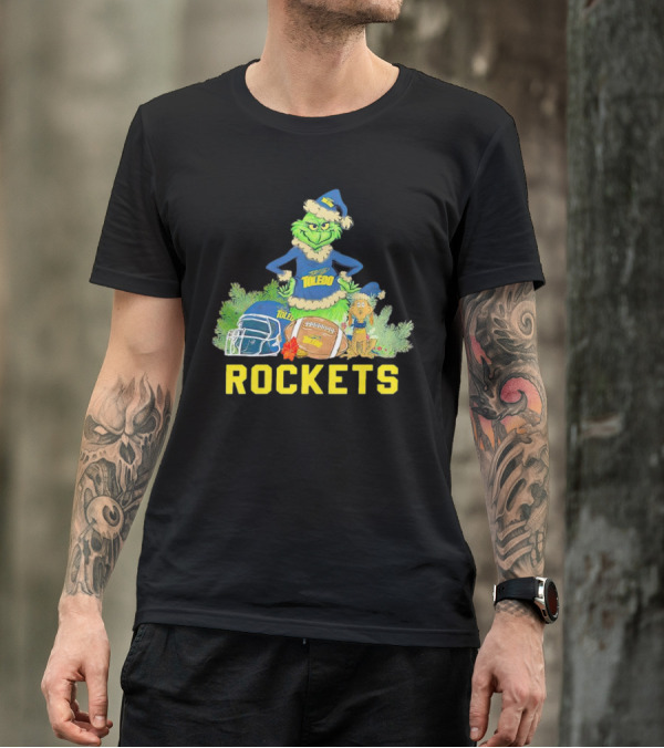 Grinch Toledo Rockets Christmas Football Festive Spirit T-Shirt