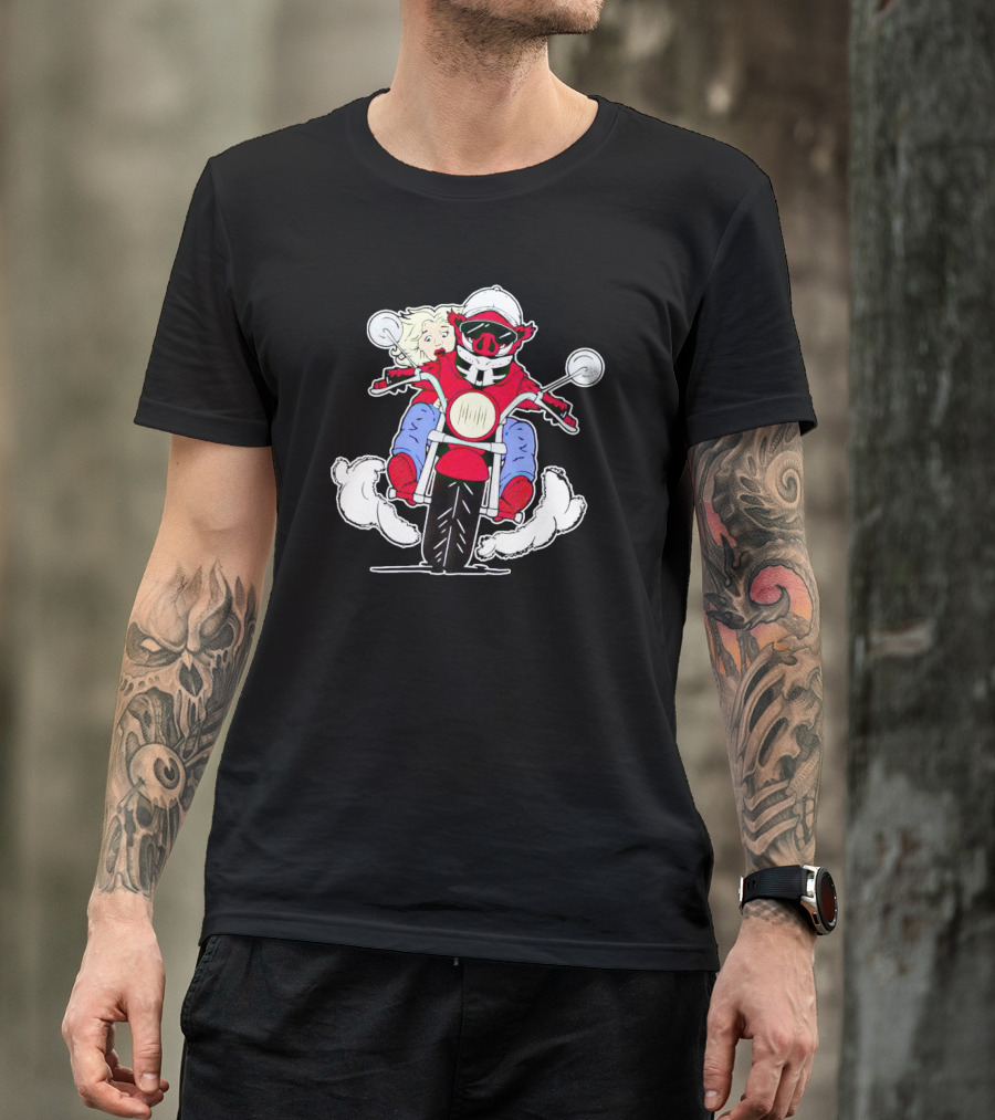 Arkansas Razorbacks Mascot Riding Motorcycle With Passenger T-Shirt
