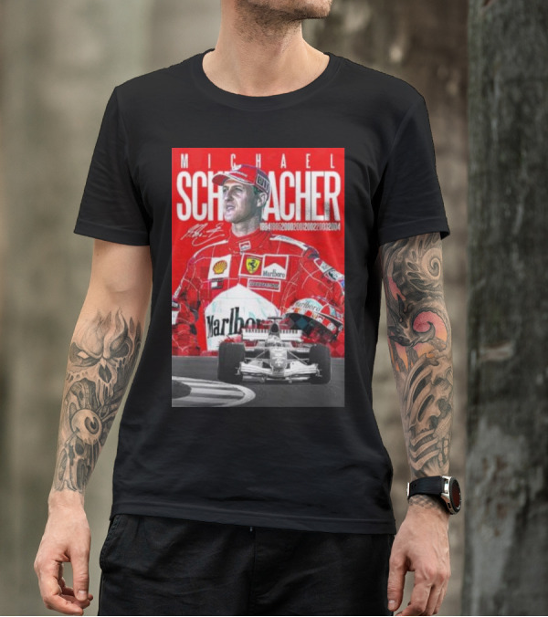 Michael Schumacher Formula 1 Champion Racing Ferrari Legend 1994 1995 2000 2001 2002 2003 2004 Marlboro Shell Bridgestone T-Shirt