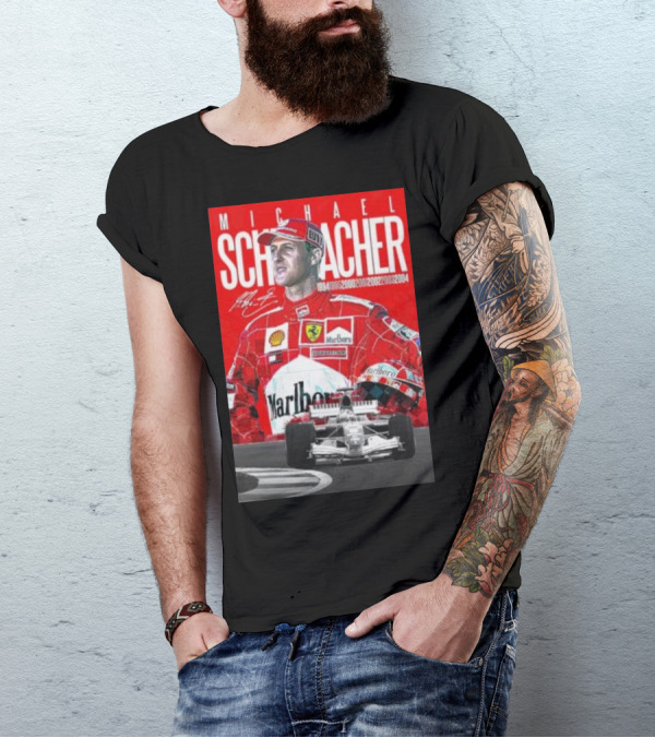 Michael Schumacher Formula 1 Champion Racing Ferrari Legend 1994 1995 2000 2001 2002 2003 2004 Marlboro Shell Bridgestone T-Shirt