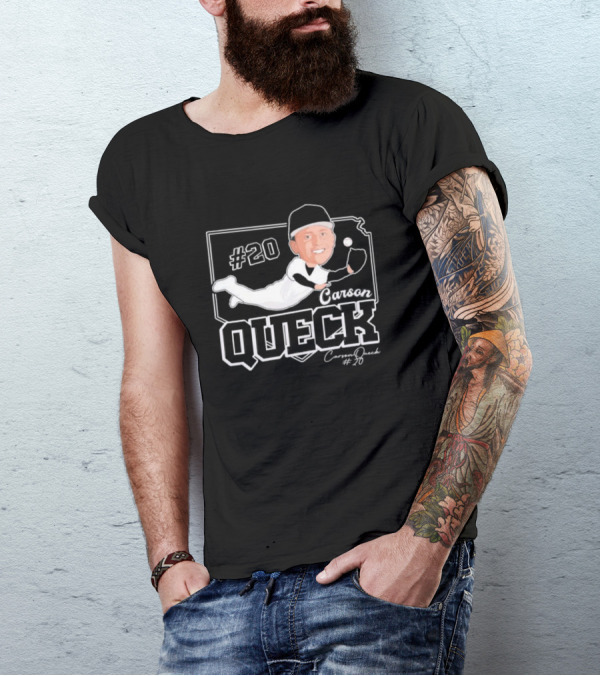 Carson Queck #20 Baseball Player Caricature T-Shirt