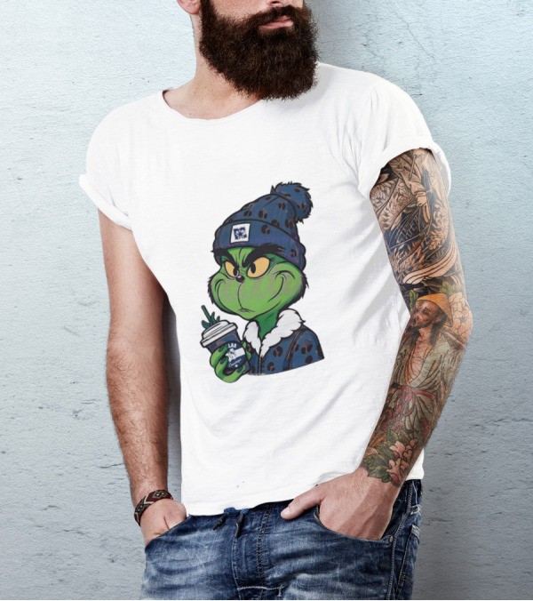 Grinch Boujee Dallas Leopard Print Winter Beanie Coffee Cup Sports T-Shirt