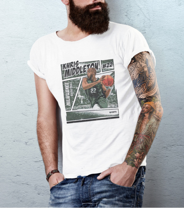 KHRIS MIDDLETON MILWAUKEE BASKETBALL #22 NBPA T-Shirt