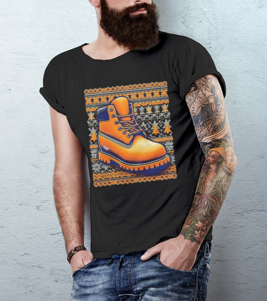 New York Knicks Timbmas Timberland Boot Ugly Christmas T-Shirt