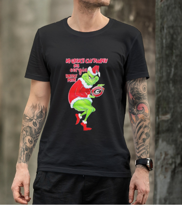 No Grinch Can Dampen Our Georgia Holiday Pride Christmas Football T-Shirt