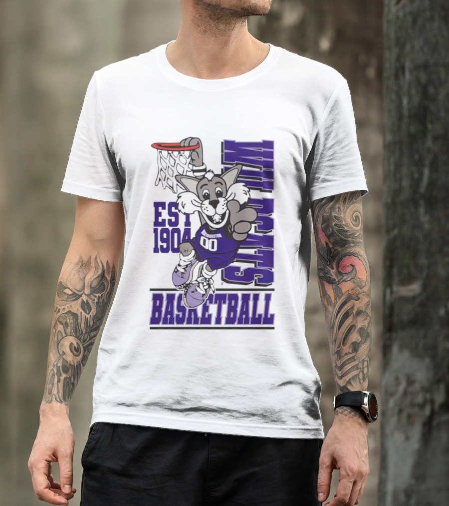 Northwestern Wildcats Basketball Willie Dunk Est 1904 T-Shirt