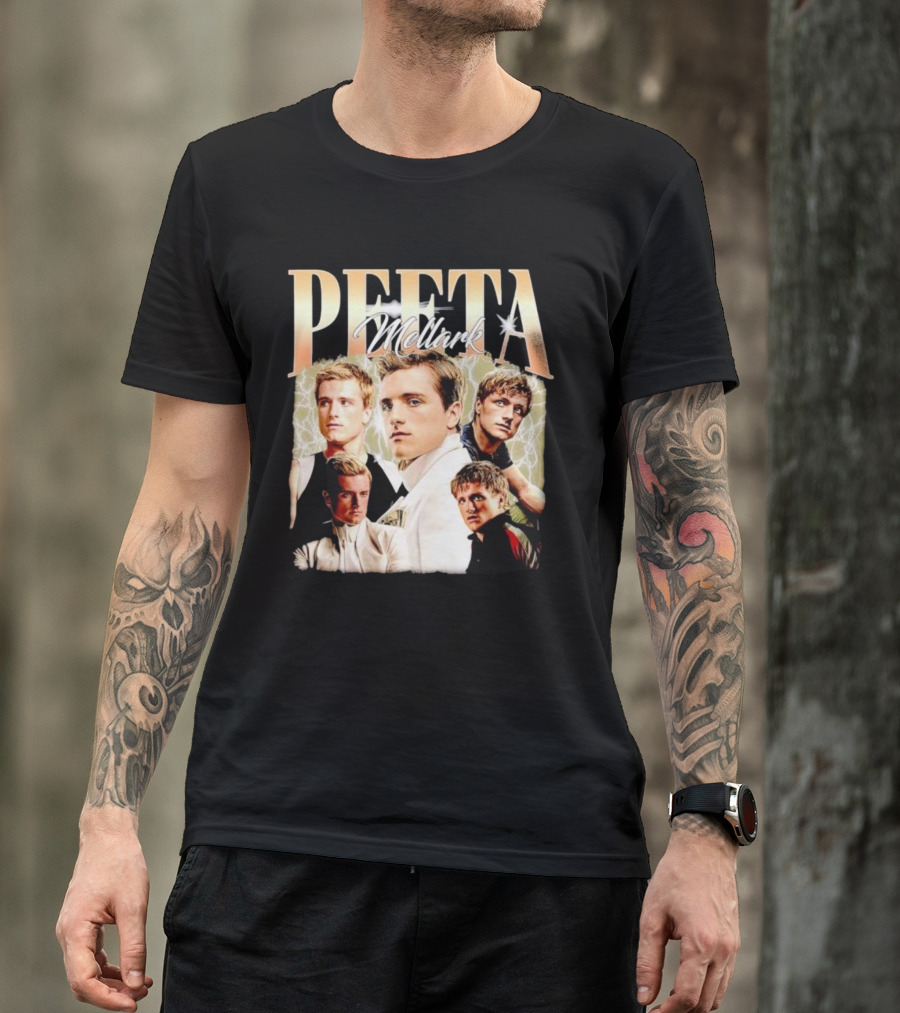 Peeta Mellark Actor Vintage Style Collage T-Shirt