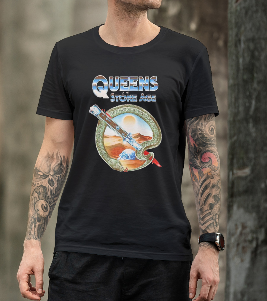 Queens Of The Stone Age Desert Snake Skull T-Shirt