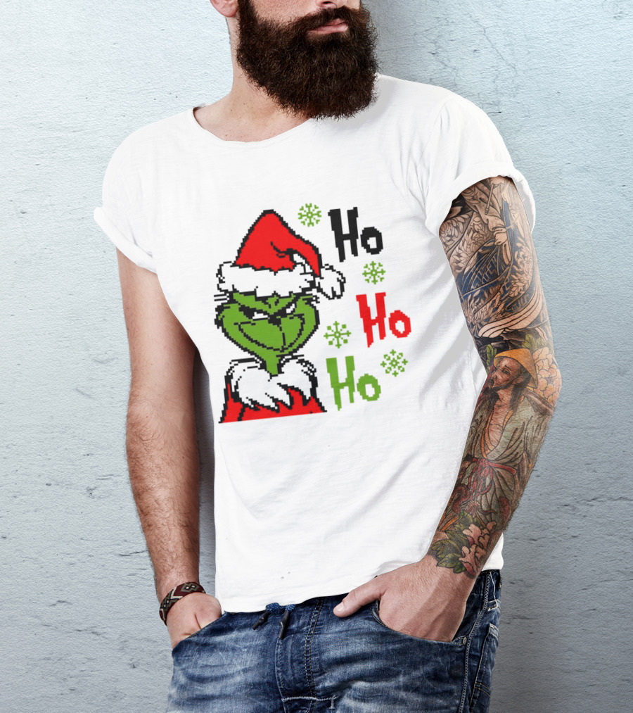 Santa Grinch Ho Ho Ho Merry Christmas T-Shirt