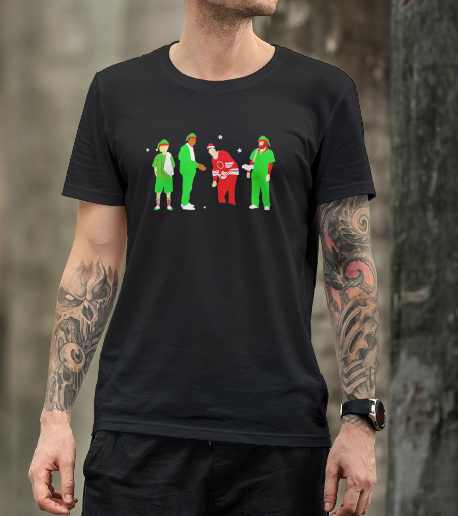 Happy Golf Christmas Golfers In Festive Outfits T-Shirt