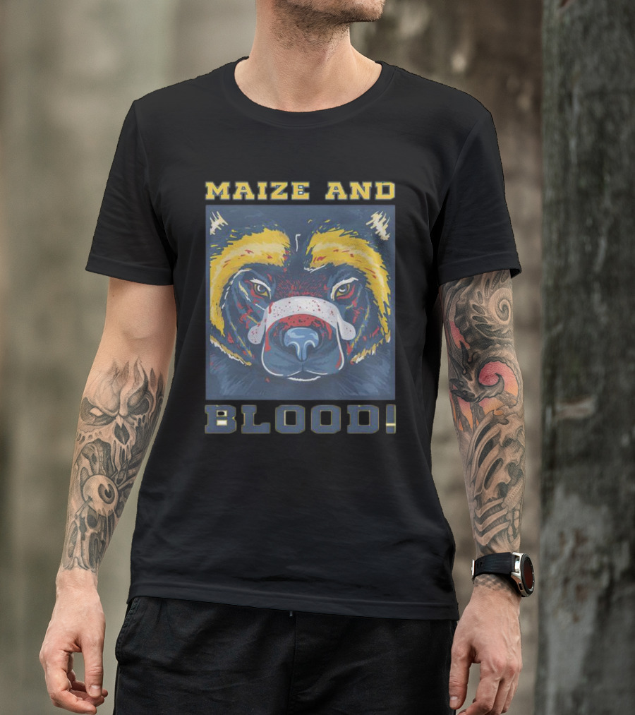 Maize And Blood Michigan Wolverines Bear T-Shirt