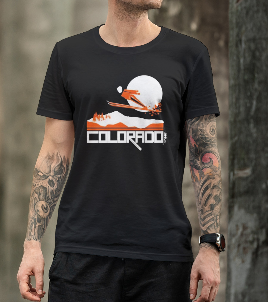 Colorado Skiing Adventure Under Full Moon T-Shirt