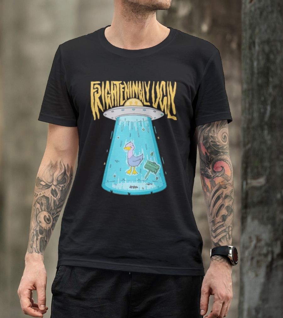 Frighteningly Ugly UFO Duck Abduction T-Shirt