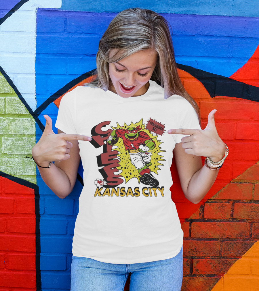 Cowabunga KC Teenage Mutant Ninja Turtles Raphael Kansas City Chiefs T-Shirt
