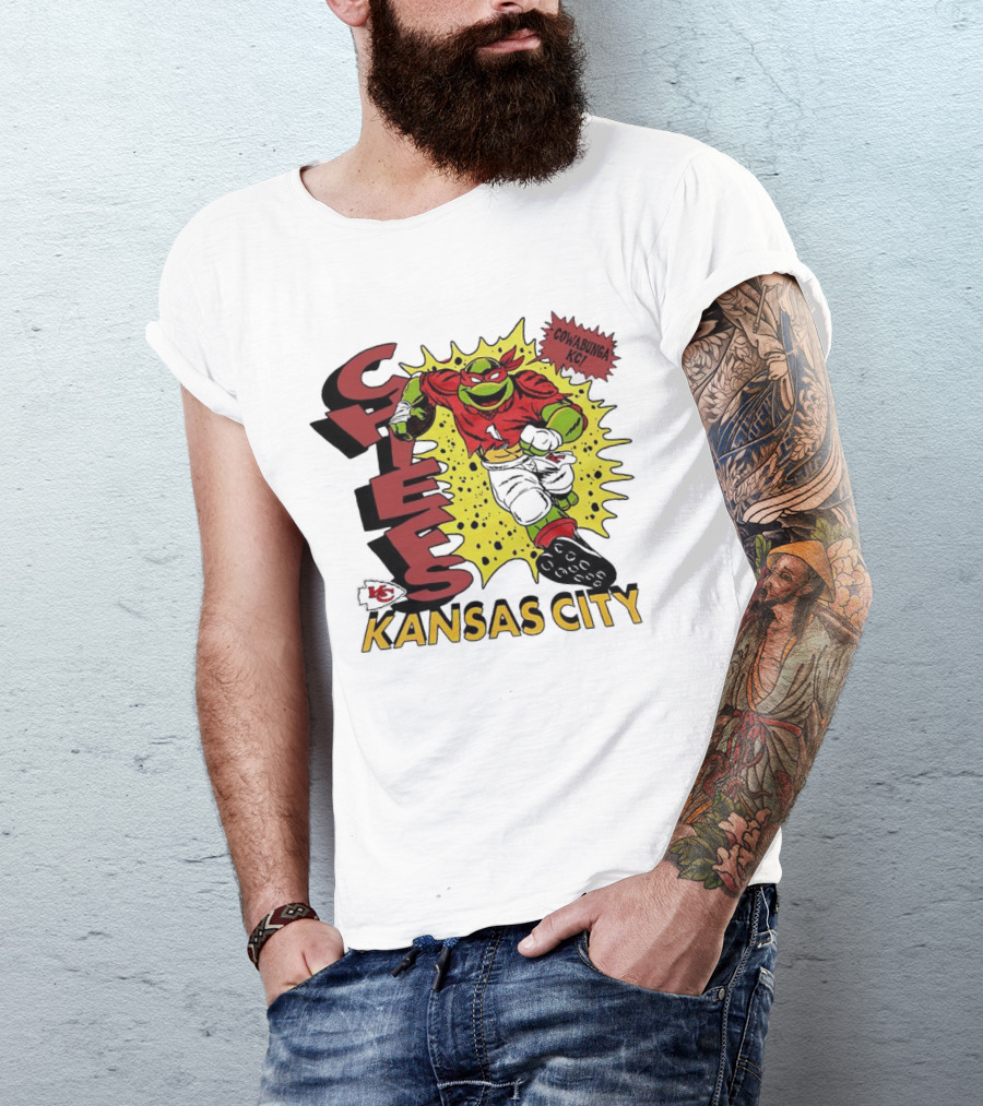 Cowabunga KC Teenage Mutant Ninja Turtles Raphael Kansas City Chiefs T-Shirt