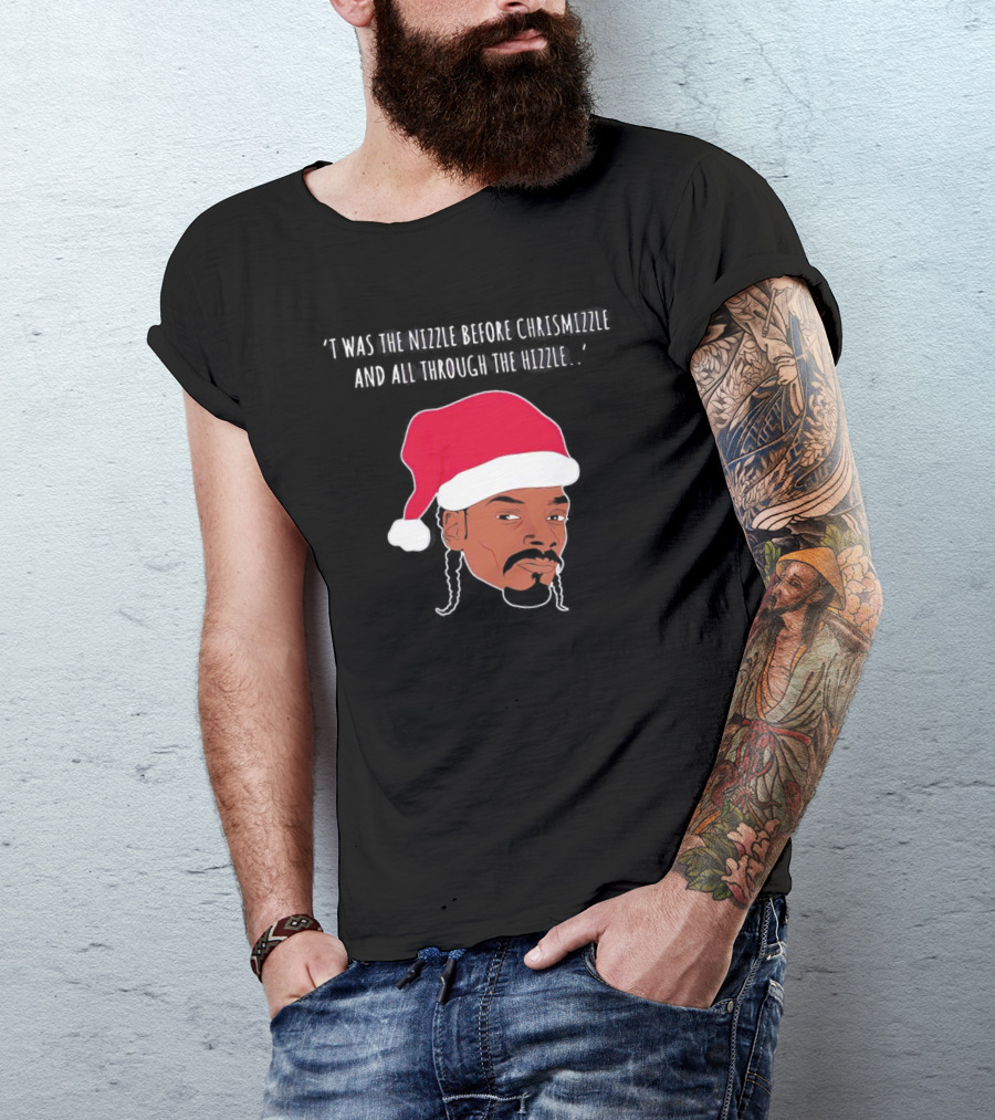 'Twas The Nizzle Before Chrismizzle Santa Drawing T-Shirt
