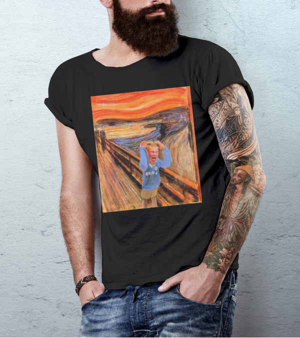 Erling Haaland Scream Painting Parody Munch Influence T-Shirt
