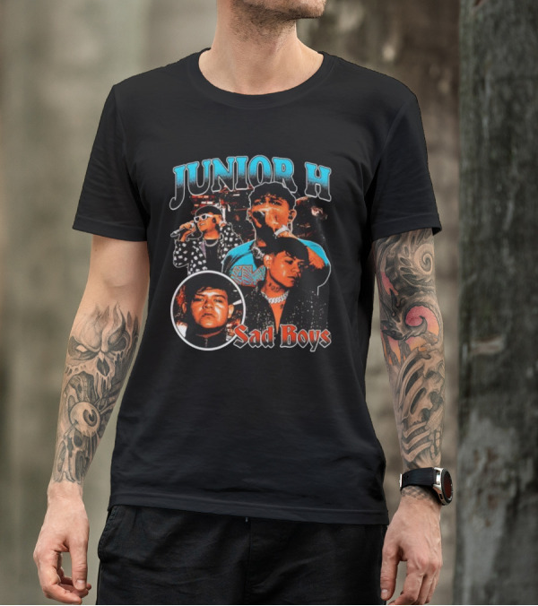 Junior H Sad Boys Vintage Concert Collage T-Shirt