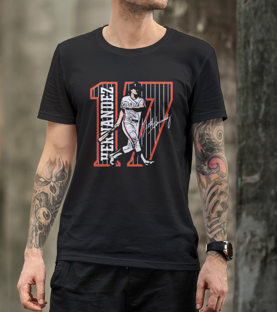 Hernandez 17 New York Signature Baseball Player T-Shirt