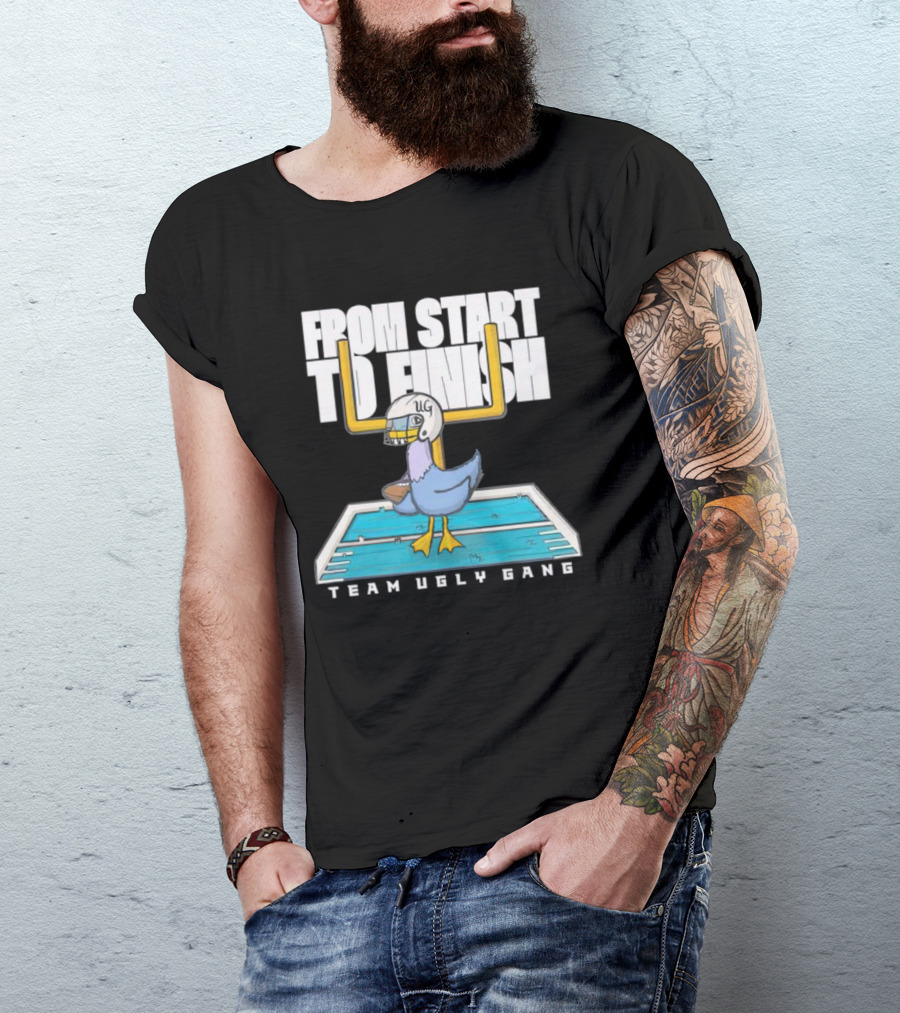 From Start To Finish Team Ugly Gang Duck Football Helmet T-Shirt