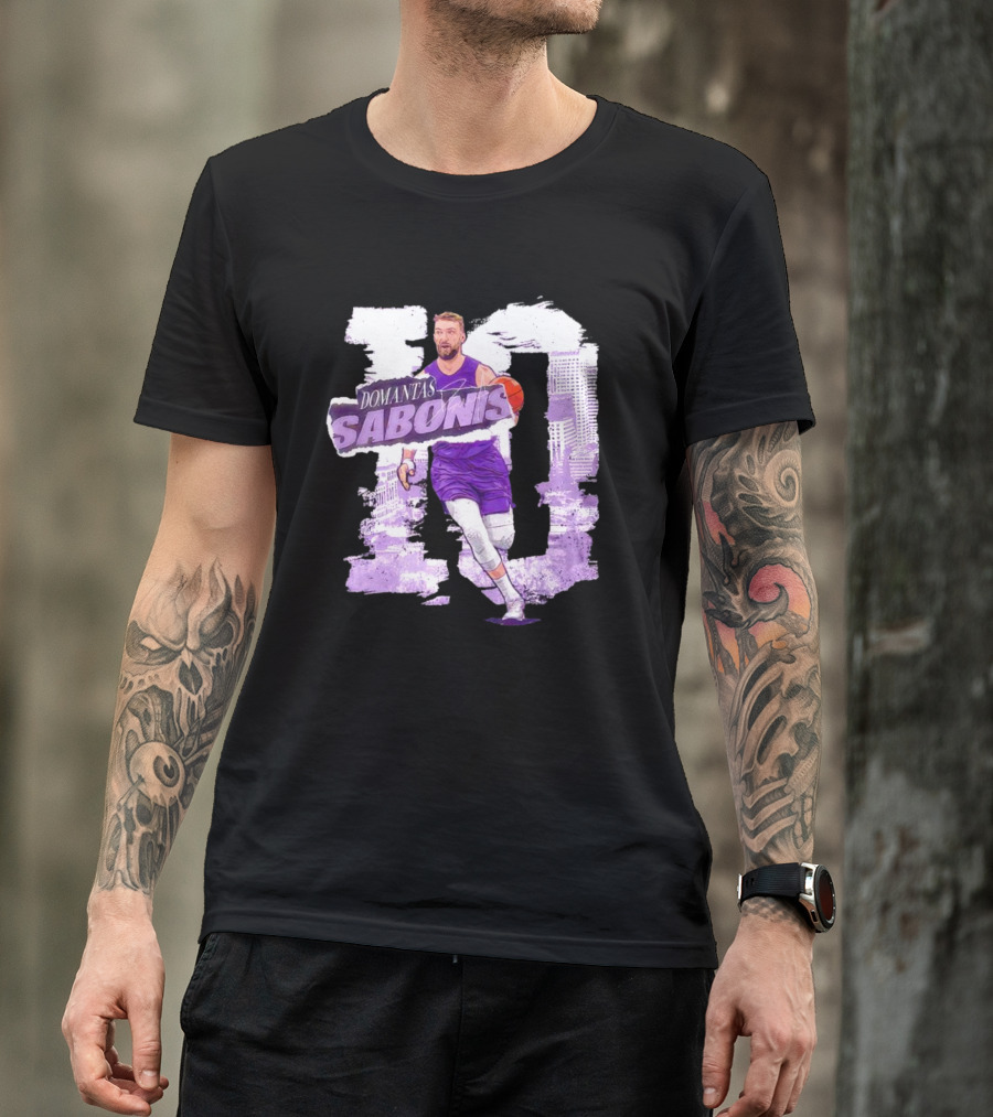Domantas Sabonis Sacramento Basketball Purple T-Shirt